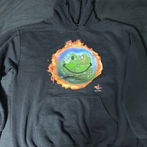 Cactus Jack by Travis Scott Black Hoodie with Fiery Frog Design